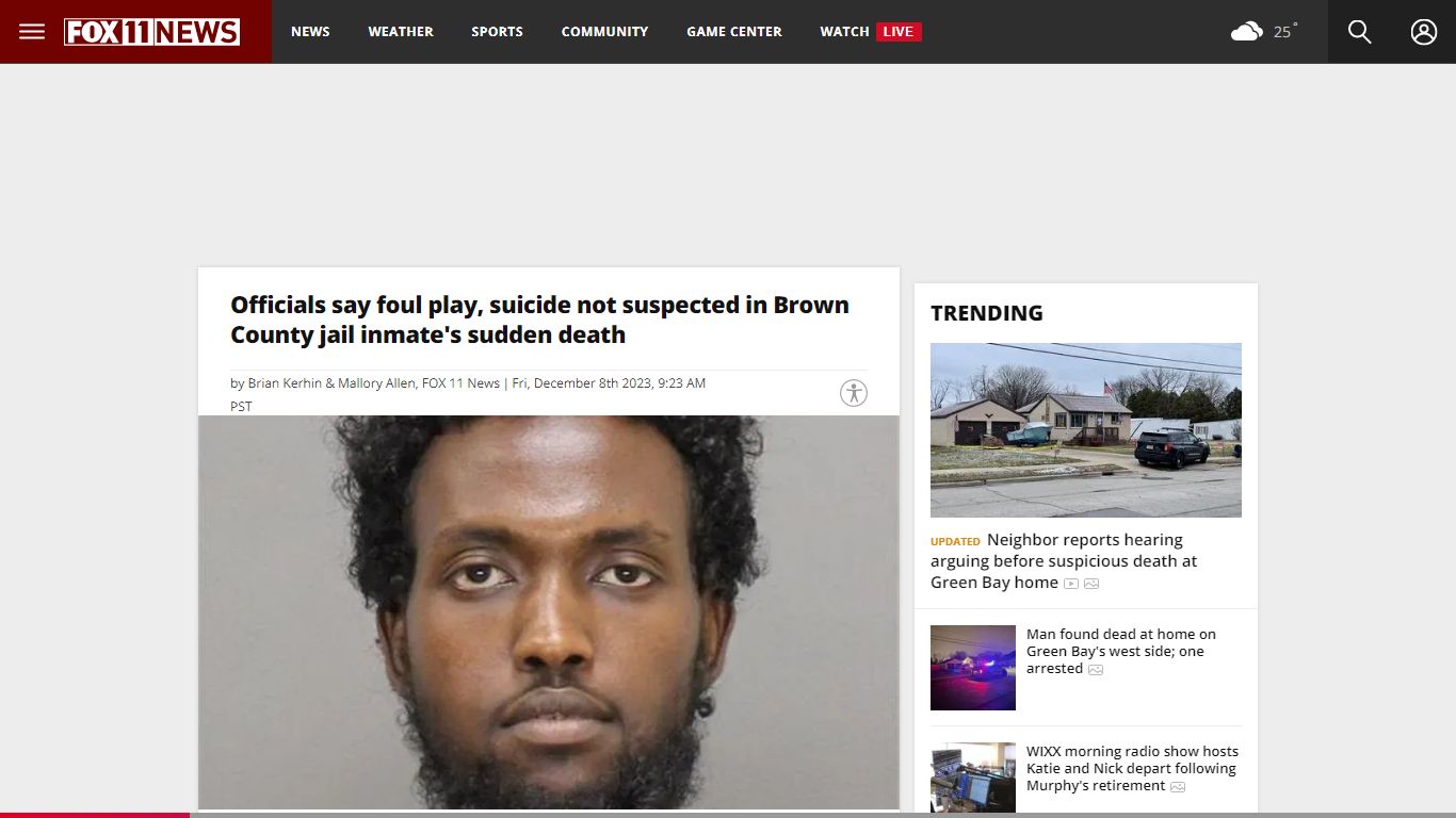 Probe begins on Brown County jail inmate's sudden death