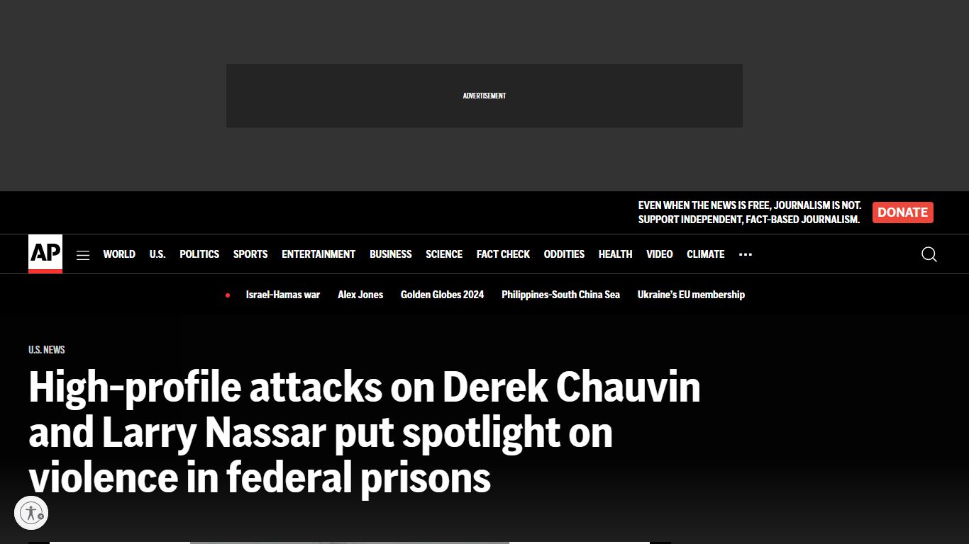 Derek Chauvin, Larry Nassar attacks highlight violence in federal ...